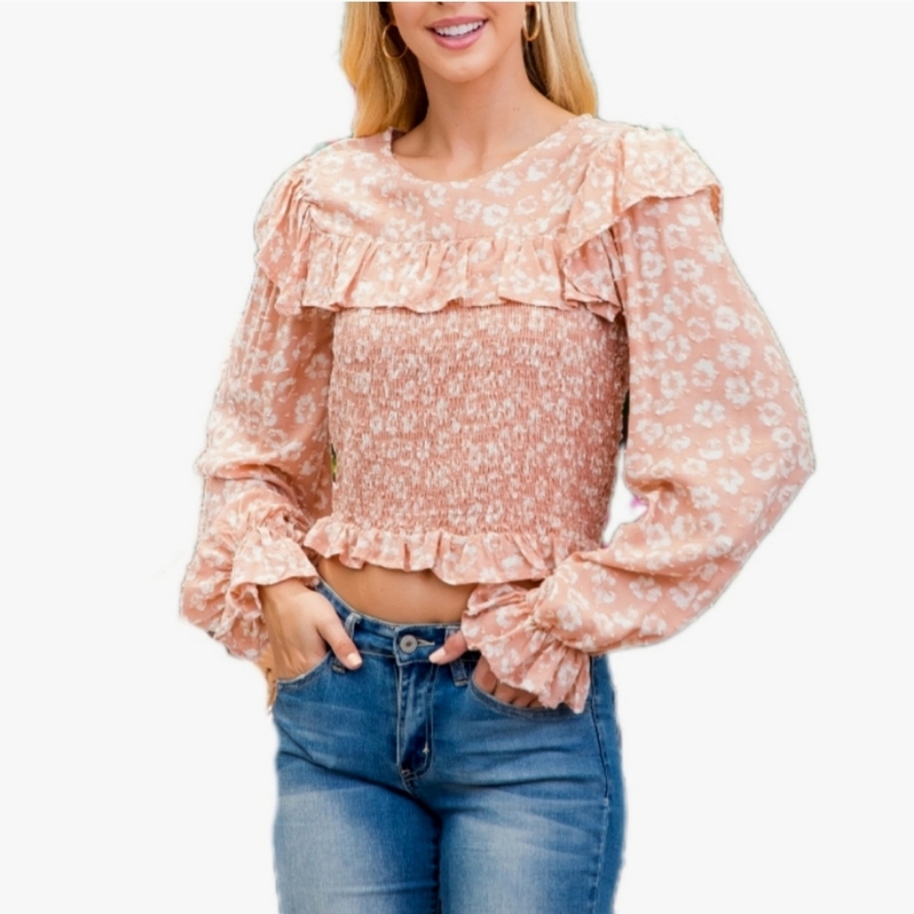 Cropped Leopard Print Top Womens XS